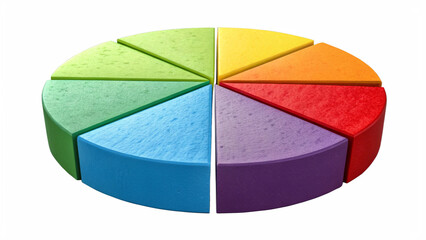 Obraz premium 3D Pie Chart Stock Photo, chart on white.