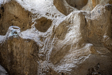 Interior of the large hall of old Karain cave, hidden in Mediterranean region. Confirms human...