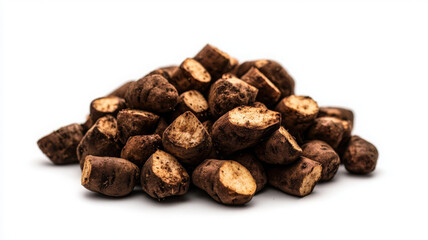 Obraz premium Fresh sweet potatoes piled together, showcasing their earthy texture and color