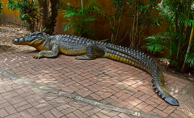 Alligator sculpture at Biopark of Rio