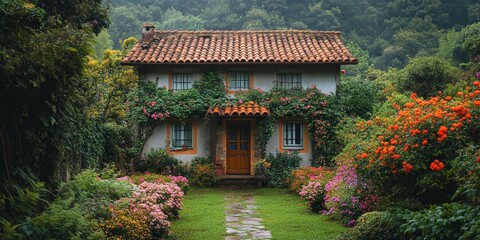 Peaceful Countryside House with Lush Greenery