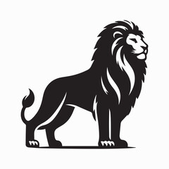 Fototapeta premium black Lion vector, Lion logo vector icon, Lion illustration design, Lion silhouette vector black and white