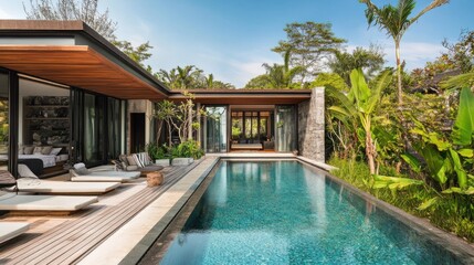 Luxury Tropical Villa with Infinity Pool and Lush Landscaping