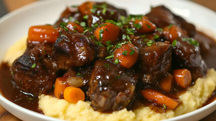 Rich Beef Stew with Mashed Potatoes: A Comforting Dinner