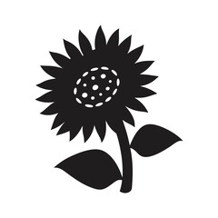 Obraz premium Beautiful Sunflower Silhouette Vector Illustration | Floral Design