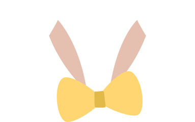 Bunny ears and bow tie flat vector.
Isolated cute cute rabbit ears.
Transparent background.