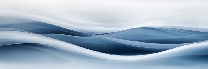 Obraz premium Abstract Ethereal Waves of Blue and White, Fluid Dynamic Lines and Soft Gradients Blend Seamlessly