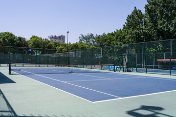 Outdoor tennis court in Deyang Gymnasium, Sichuan Province, China