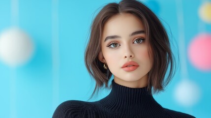 Fototapeta premium Portrait of a confident young woman in stylish attire