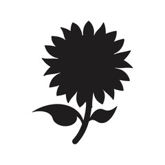 Beautiful Sunflower Silhouette Vector Illustration | Floral Design