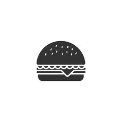 Silhouette of a Cheeseburger with Lettuce, Tomato, Onion, and a Golden Bun