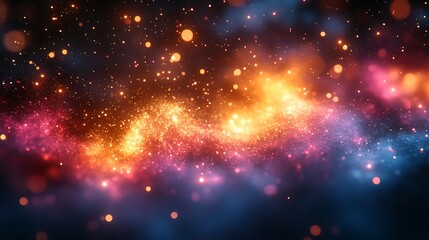 Fototapeta premium Dazzling lightning bolts pierce through a vibrant cloudy cosmic vista wallpaper image