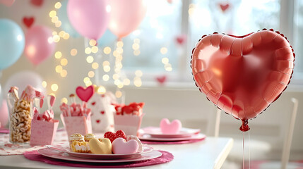 A playful and festive setup perfect for celebrating love in a fun and vibrant way.