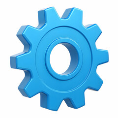 A blue gear icon represents settings, configuration,