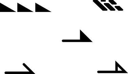 Arrow icon set. Arrow. Cursor. Collection different arrow signs. Black arrows icons. Different cursor arrow direction symbols in flat style.