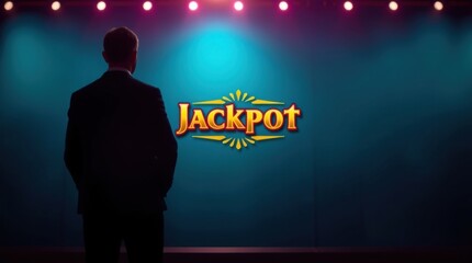 Obraz premium Man silhouetted against 