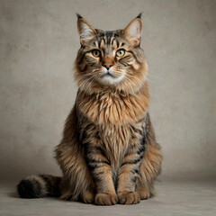 Obraz premium Furry cat sitting, pet portrait