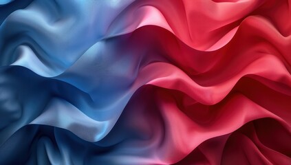 Obraz premium Abstract Blue and Red Fabric Waves