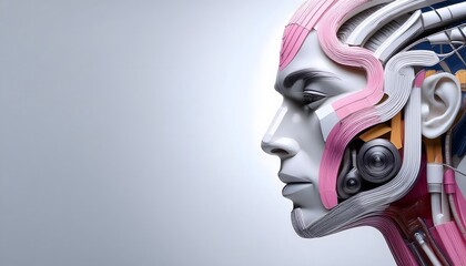 Future Consumer and technology concept: AI-generated art, machine and human creativity fusion.