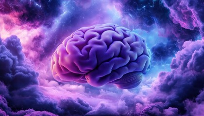 Explore the Artistic brain representation surrounded by light and dark zones, symbolizing memory health challenges Delve into the intricacies of cognitive function and neurological processes through