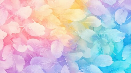 Pastel rainbow feather texture background