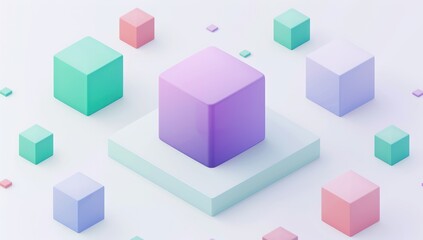 Obraz premium Abstract Colorful Cubes 3D Composition
