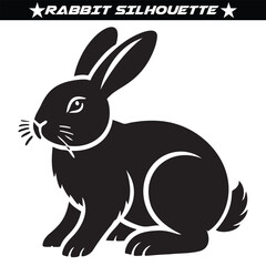 Rabbit silhouette isolated on a white background