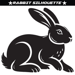 Rabbit silhouette isolated on a white background