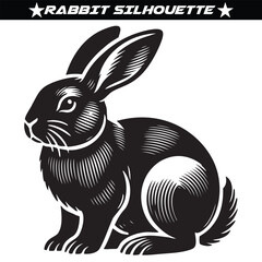 Rabbit silhouette isolated on a white background