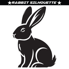 Rabbit silhouette isolated on a white background