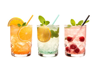 a group of colorful drinks