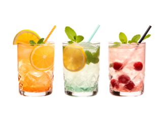 a group of colorful drinks