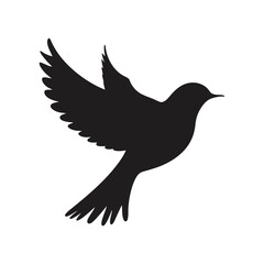 Elegant Nightingale Silhouette Vector Illustration | Bird Design