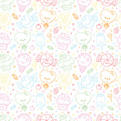 vector seamless pattern with sweets elements