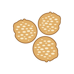 Tempeh Chips cartoon vector illustration in trendy color fill style. Keripik Tempe, The best snacks in Java Indonesia. Editable graphic resources for many purposes.