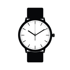 Clock icon in flat style, Business watch. Vector design element
