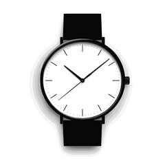 Clock icon in flat style, Business watch. Vector design element
