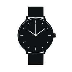 Clock icon in flat style, Business watch. Vector design element
