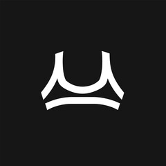 Stylish Black Sports Bra Silhouette Vector Graphic