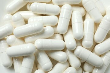 White capsules close up