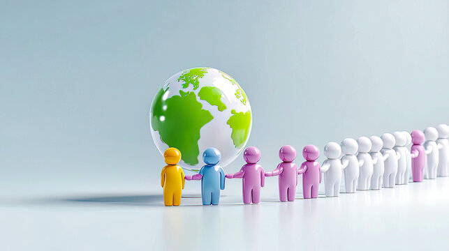 Zero Discrimination Day celebrates equality. It stands for rights and awareness Justice and respect are its foundation. Diverse Figures Holding Up Earth Representing Unity and Cooperation