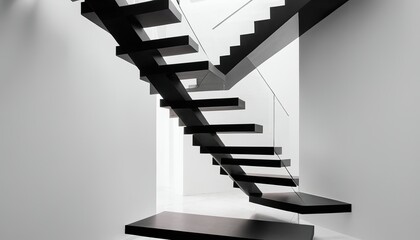 White staircase in a blue building 22