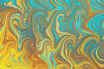 Abstract creative round marble pattern texture. Traditional art of Ebru marbling