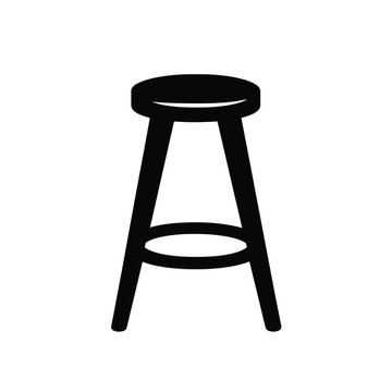 recommend clip art: Bar stool simple silhouette black on a white background clean lines icon design