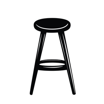 recommend clip art: Bar stool simple silhouette black on a white background clean lines icon design