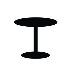 Black and white simple icon of an empty table vector illustration flat design white background no shadows