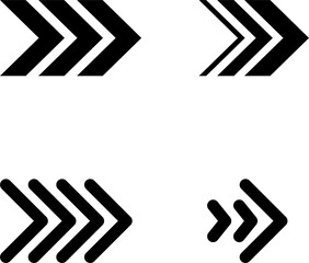 Swipe icon set. Arrow right button symbol. Swipe icons for social media design. Scroll down pictogram.