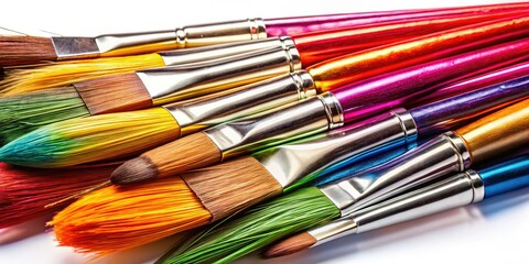 Fototapeta premium Elevate your designs with stunning high-res images of artistic paintbrushesâ€”ideal for fashion branding.