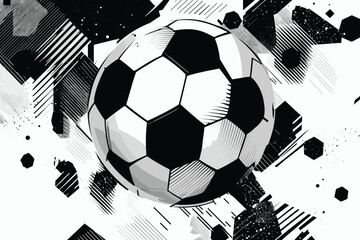 Stylish black and white soccer ball graphic design