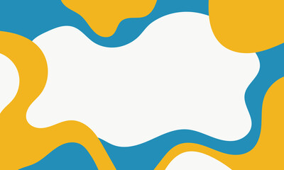 Modern Abstract Fluid Background in Blue and Yellow Color Scheme. For Design Template